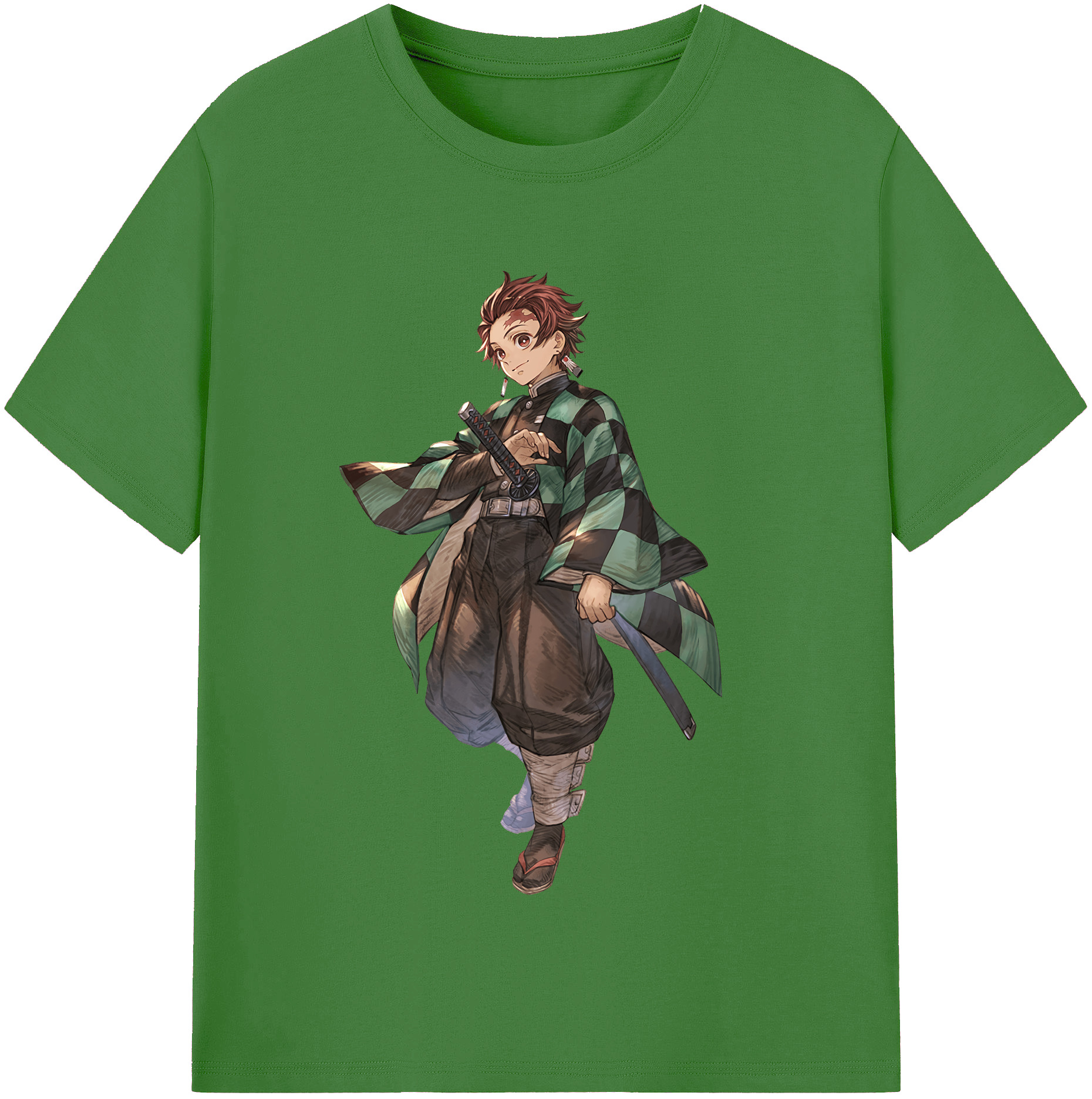 （画像用） 鬼滅の刃 竈門 炭治郎／かまど たんじろう Kamado Tanjirou レディースカジュアルプリントTシャツ（綿100％）